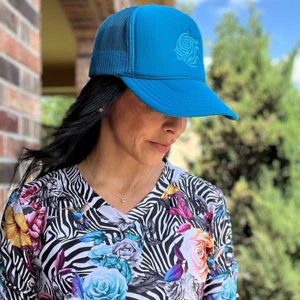 Turquoise Trucker Hat – Wild Rose Apparel