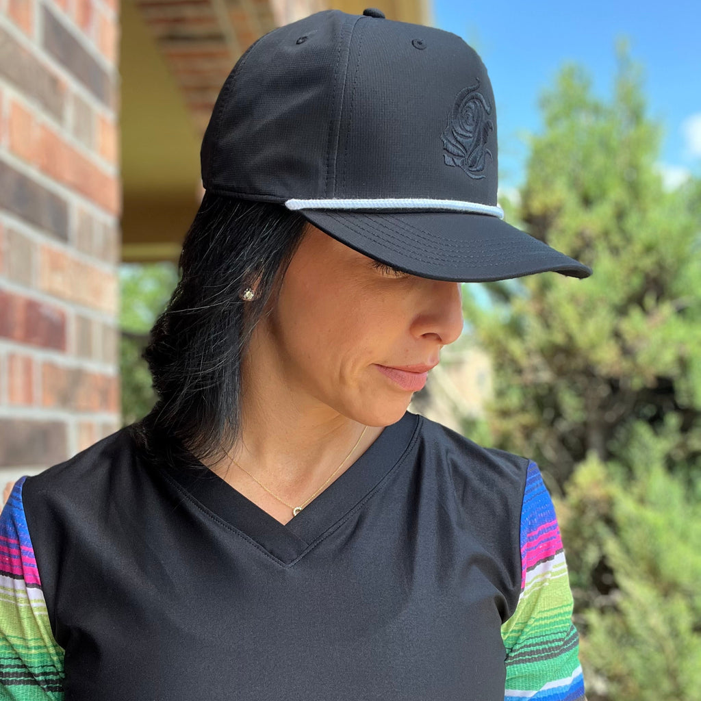 Black Athletic Rope Cap