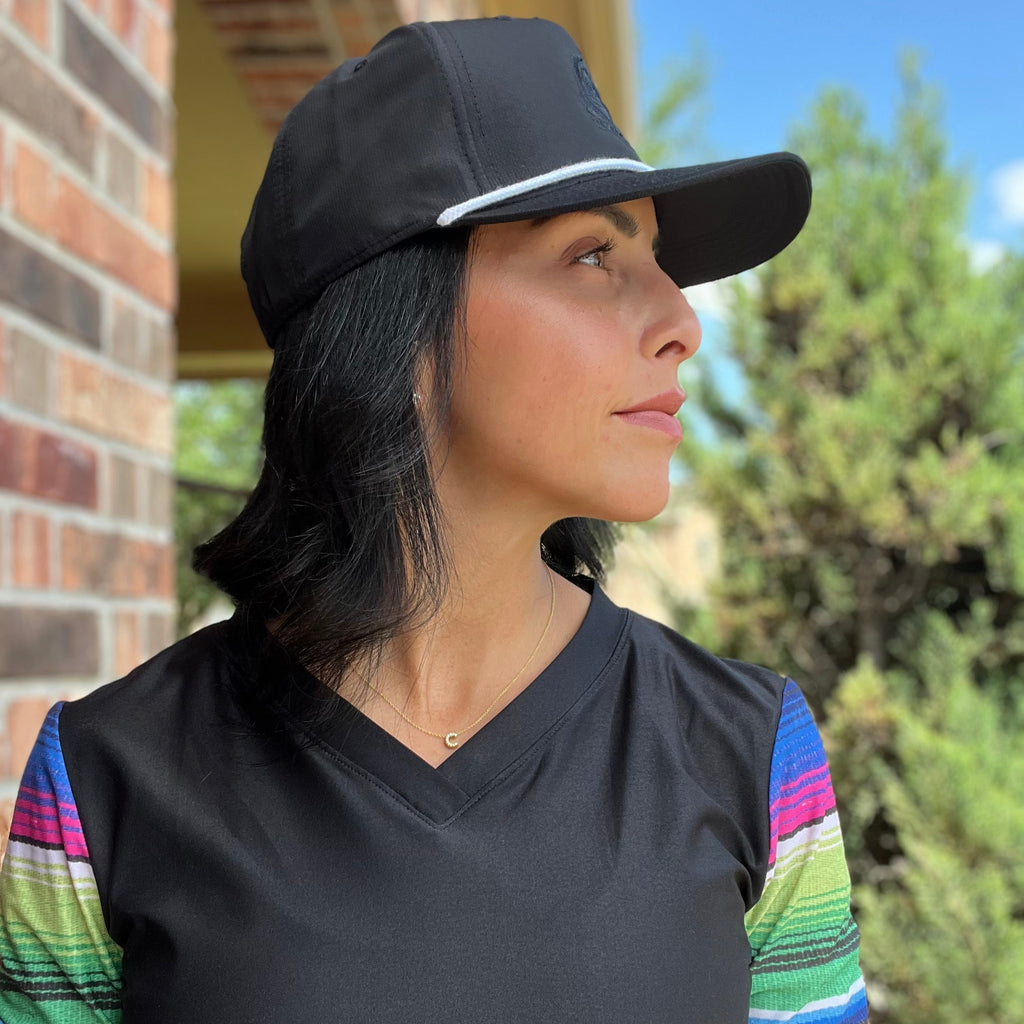 Black Athletic Rope Cap