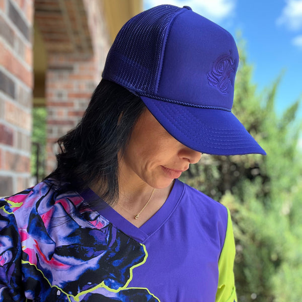 帽子 PILE TRUCKER HAT - Purple IMG_2698_grande.jpg?v=1750804598