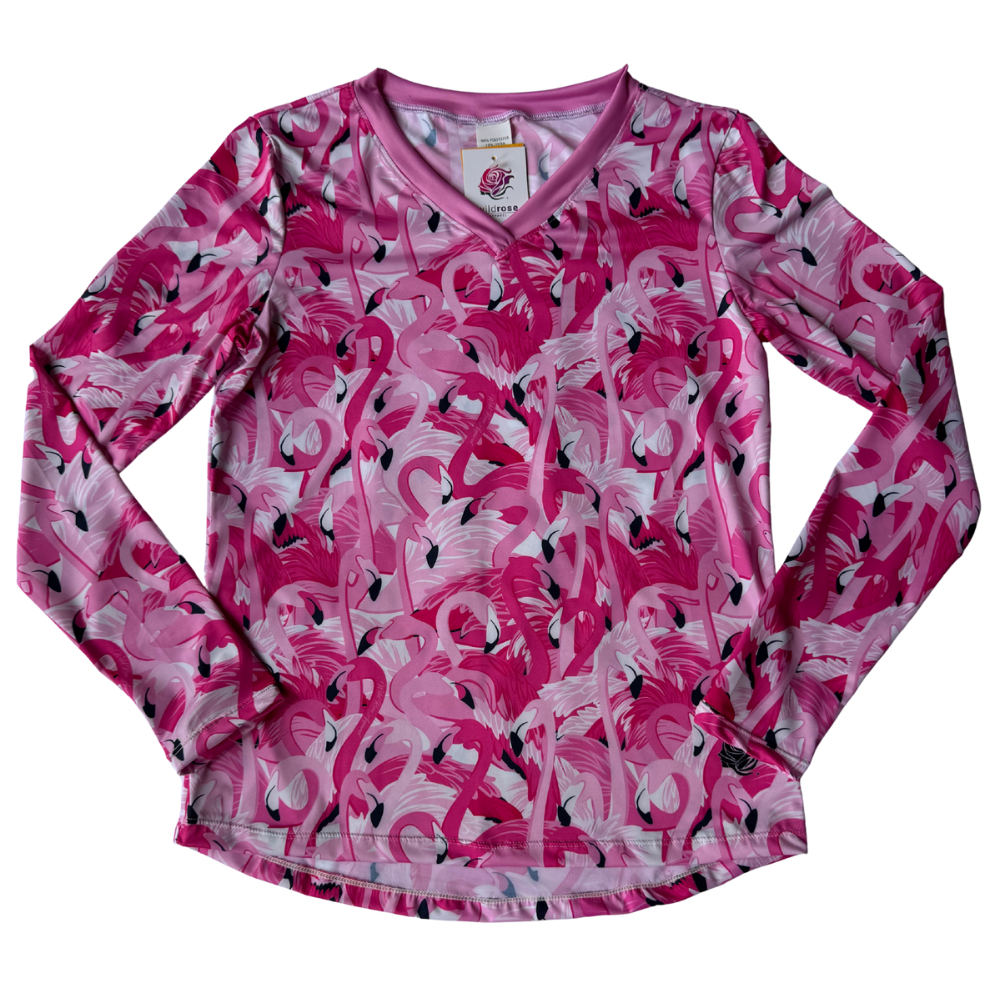 Let’s Flamingle UPF50+ V-Neck