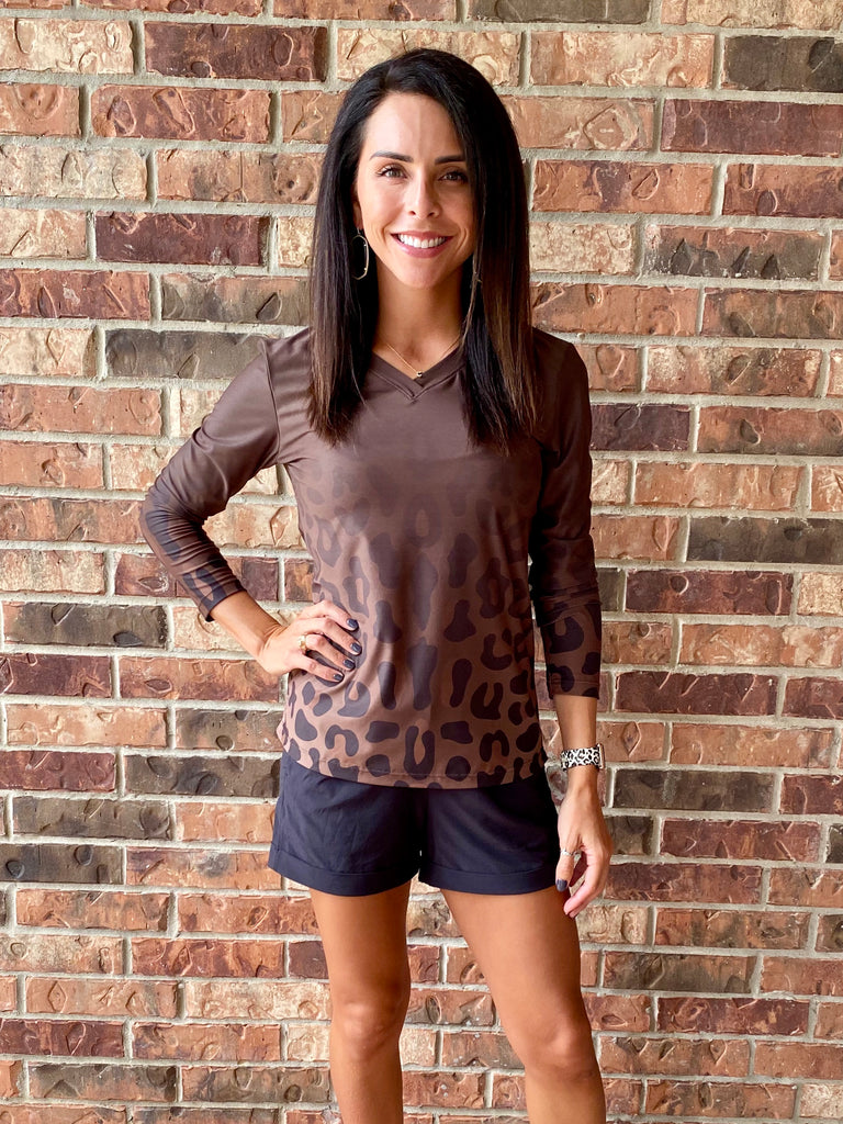 Leopard UPF50+ V-Neck