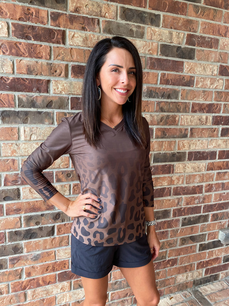 Leopard UPF50+ V-Neck