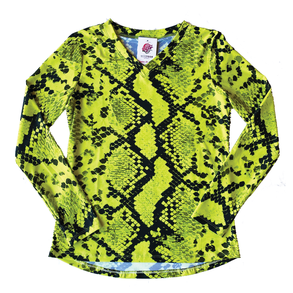 Neon Snakeskin UPF50+ V-Neck