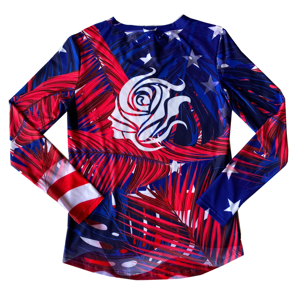 Patriotic Palm UPF50+ V-Neck