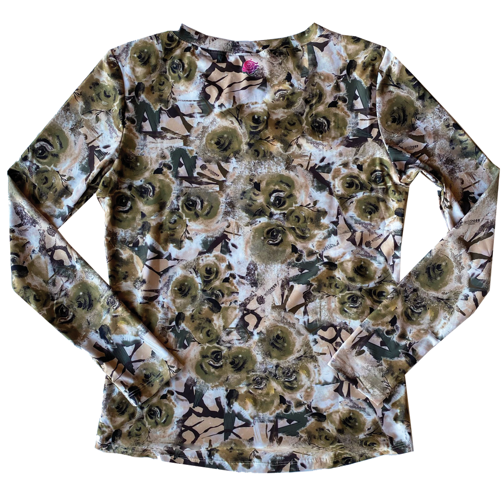 Wild Rose Camo UPF50+ V-Neck