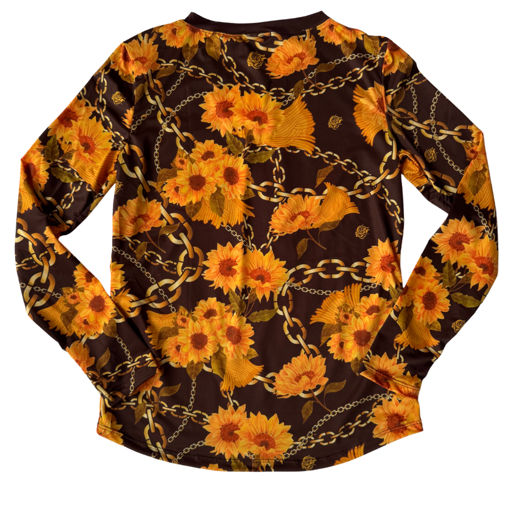 Golden Blooms UPF 50+ V-Neck