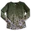 Wild Rose Camo Green UPF50+ V-Neck