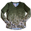 Wild Rose Camo Green UPF50+ V-Neck