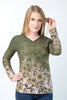 Wild Rose Camo Green UPF50+ V-Neck